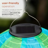 Alpine solar hot air balloon lantern – solar panel and on/off switch on top