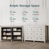 47" 6-drawer farmhouse dresser in grey oak – drawer storage capacity
