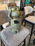 Solar Powered Frog Garden Statue with Light-Up Binocular Eyes Outdoor Patio Yard Decor