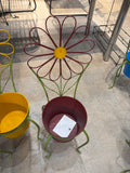 24” Daisy Flower Planter Stand Garden Decor Outdoor Metal Planter