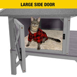 Large Insulated Outdoor Cat House – Weatherproof Wooden - Cat Shelter with Escape Door-assembled!