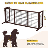 38–71” Wide Adjustable Wooden Freestanding Dog Gate – 21”H Foldable Pet Barrier