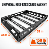 Universal 55"x40.98" Roof Rack Cargo Basket Holder 150lbs Capacity