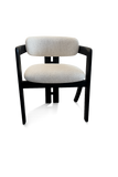 22” Wide Upholstered Accent Dining Chair with Black Wood Frame