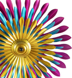Alpine 47 inch triple daisy wind spinner garden stake – close-up of the daisy blades