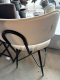 Reduced - 26” Counter Height Swivel Bar Stools – Set of 2 – White Upholstered Seats - tear on back