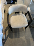22” Wide Upholstered Accent Dining Chair with Black Wood Frame