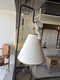 Reduced - Small Scratch - Pierrepont Large White and Gold Metal Shade Cone Pendant, Single Light Chandelier