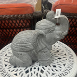 Galt International 13" Gray and White Ceramic Mgo Elephant Ornament