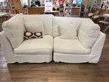 White Linen Feathers Sofa Sectional by ValYou - comfortable sectional sofa - modern and soft - 80” wide