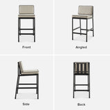 Odelia indoor/outdoor counter stool in beige – multiple angles