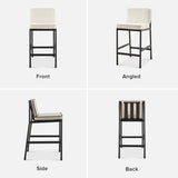 Odelia counter stool in pearl white bouclé – multiple angles