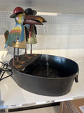 Outdoor Metal Bird Crow Water Fountain 20" – Rustic Yard Art Decor, Weather-Resistant