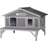 Large Insulated Outdoor Cat House – Weatherproof Wooden - Cat Shelter with Escape Door-assembled!