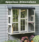 59” x 70.9” Large Outdoor Wall-Mounted Catio Cat Enclosure with Platforms & Scratcher