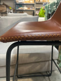 26 Inch Counter Height Bar Stools Set of 2 Faux Leather Kitchen Island Chairs Brown