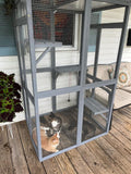 39" outdoor cat enclosure catio – grey, alternate angle with window access door
