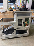 Large Two-Level Wooden Rabbit Hutch Chicken Coop with Enclosed House Run & Pull-Out Trays