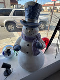 Reduced snowman - purple scarf - cracks on sides of bottom