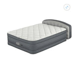 Queen Size Inflatable Air Mattress with Built-In Pump, Headboard & Cushioned Sleeping Surface