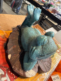 Reduced - Laying down frog - small chips on foot and front Lilly pad