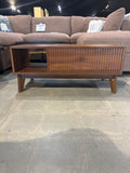 37.4" Fluted Lift-Top Coffee Table with Storage – Walnut, Fully Assembled