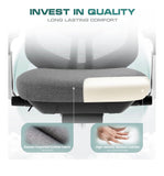 Gray - High Back Ergonomic Executive Office Chair with Lumbar Support Headrest Flip Arms
