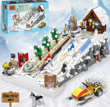 Slope Building Block Sets for Adults, Ski Resort Toy With Shop and Snow Mobile, Architecture Construction Models, Ideal Gift for Adult Teen and Ski Fans (2200PCS)