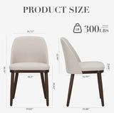 Upholstered Dining Chairs with Back, Set of 2 Fabric Side Chairs