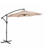 Beige Offset Cantilever Patio Umbrella with Crank & Tilt