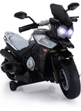Kids 12V Electric Ride-On Motorcycle with Headlight & Training Wheels