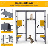 Wooden Outdoor Cat Catio Enclosure 62.4” x 32.4” x 70.1”