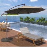 10 Ft Beige Cantilever Patio Umbrella with Crank – Large Outdoor Offset Shade Umbrella