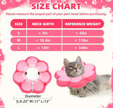 PUPTECK Soft Cat Cone Collar – Adjustable Flower Recovery Collar, Pink Large
