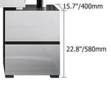 Glossy Black &amp; White Cabinet with 2 Drawers and Divider – Modern Home Storage Organizer