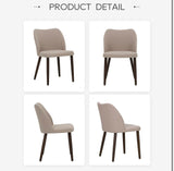 COLAMY Upholstered Dining Chairs Set of 2 Fabric Kitchen Side Chairs Wood Legs Beige
