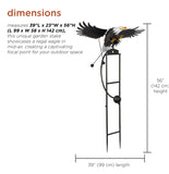 56 in. Tall Multicolor Metal Rocking Eagle Stake Garden Wind Spinner