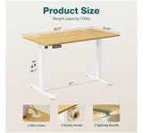 Adjustable Electric Standing Desk with Memory Presets & Quiet Lift System
