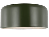 Visual Comfort Studio Malone 1-Light 15.75” Olive Flush Mount Ceiling Light – Modern Metal Fixture