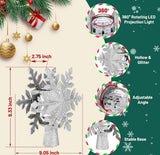 LED Snowflake Tree Topper – 6-Mode Rotating Projector Christmas Star