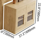 Wood Sideboard with 2 Drawers and Shelves