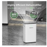 50 Pint Dehumidifiers Up to 4000 Sq Ft for Continuous Dehumidify, Home Dehumidifier with Digital Control Panel and Drain Hose for Basements, Bedroom, Bathroom. White