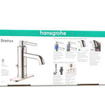 Hansgrohe Status Lavatory Faucet Brushed Nickel 1.2 GPM Bathroom Sink Faucet