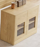 Wood Sideboard with 2 Drawers and Shelves