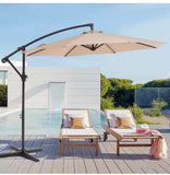 Beige Offset Cantilever Patio Umbrella with Crank & Tilt