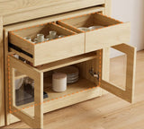 Wood Sideboard with 2 Drawers and Shelves