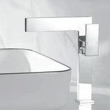 Chrome Ultra-Thin Single Handle Waterfall Bathroom Vessel Sink