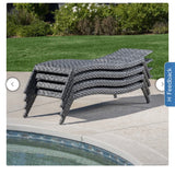 SunVilla Nora Woven Chaise Lounge with Wheels - Woven Wicker Outdoor Chaise Lounge