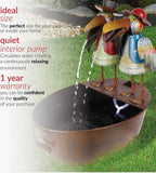 Outdoor Metal Bird Crow Water Fountain 20" – Rustic Yard Art Decor, Weather-Resistant
