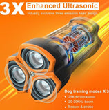 Dog Bark Deterrent Devices Anti Barking Device for Dogs Barking Silencer in 55FT Indoor Outdoor 3X Head Anti Bark Device with Flashlight &Party Flashlight Portable Training Tool